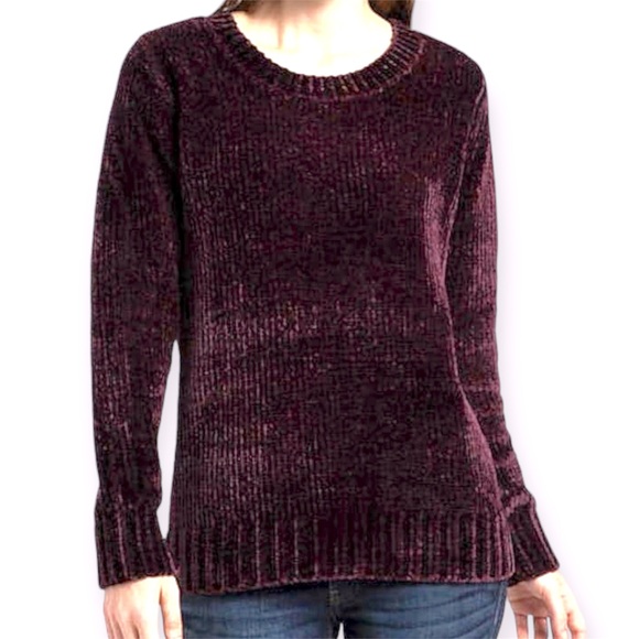 Orvis Sweaters - ORVIS Women’s Chenille Chunky Knit Pullover Scoop-neck Sweater Plum Size XXL